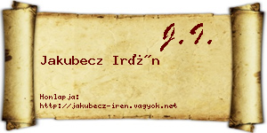 Jakubecz Irén névjegykártya