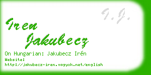 iren jakubecz business card