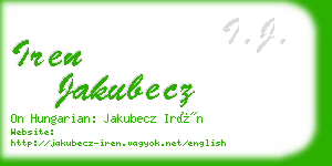 iren jakubecz business card